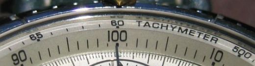 Breitling tachymeter bezel detail showing scale markings