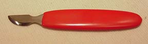 Pocket watch case opening knife with red handle