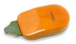 Rubber case opener ball — orange oval grip