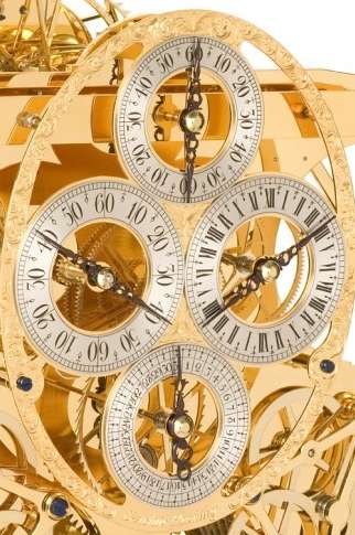 The dial face of the H1 replica — showing the four clock faces in gold