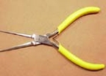 Long-nose pliers with yellow handles for watchmaking