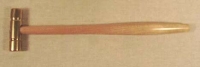 Watchmaker's rawhide or plastic-faced mallet with wooden handle