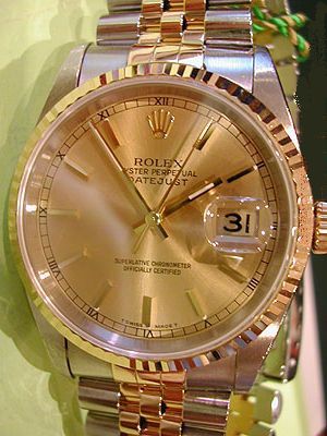 Rolex Oyster Perpetual Datejust with champagne dial and Jubilee bracelet