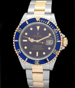 Rolex Oyster Perpetual Submariner Date in steel and gold with blue bezel