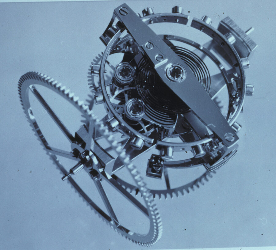 Double-axis tourbillon mechanism — the most complex form of skeleton movement